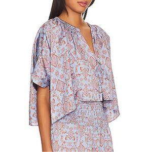 Free People Misty Mornings Sleep Shirt In Blue Combo / Small